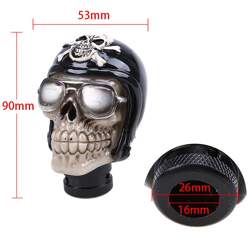 1x Shift Knob Gear Lever Car Shifter Speeder Manual Type Black Skull